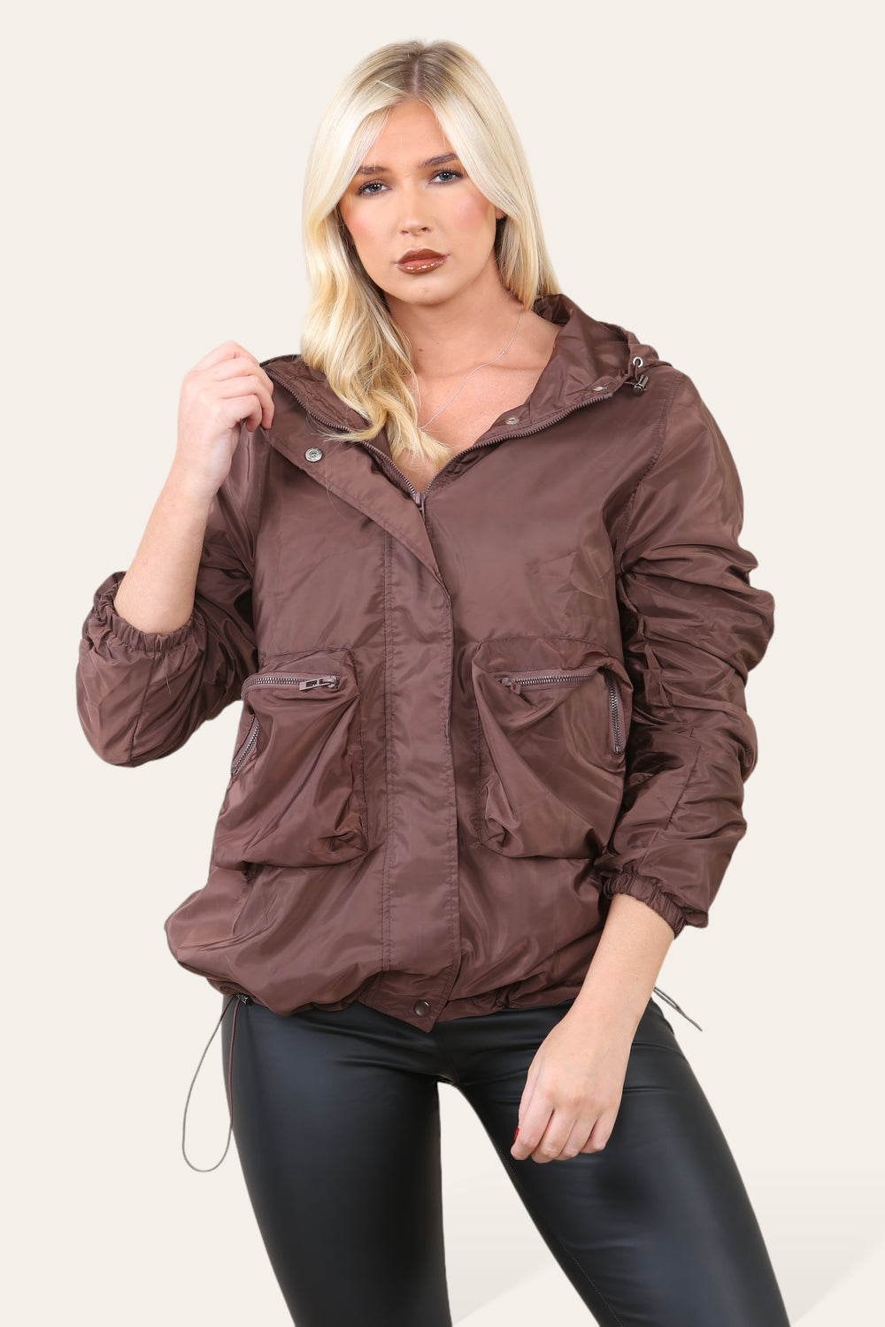 RUCHED SLEEVE RAIN COAT (8673459044600)