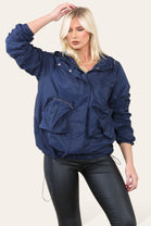 RUCHED SLEEVE RAIN COAT (8673458323704) (8713232908536)