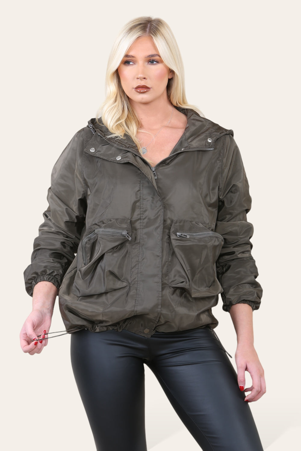 RUCHED SLEEVE RAIN COAT (8673459699960)