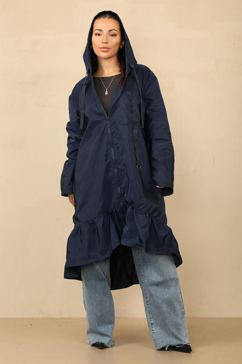 ELLA PEPPLUM DETAIL RAIN COAT (8785562239224)