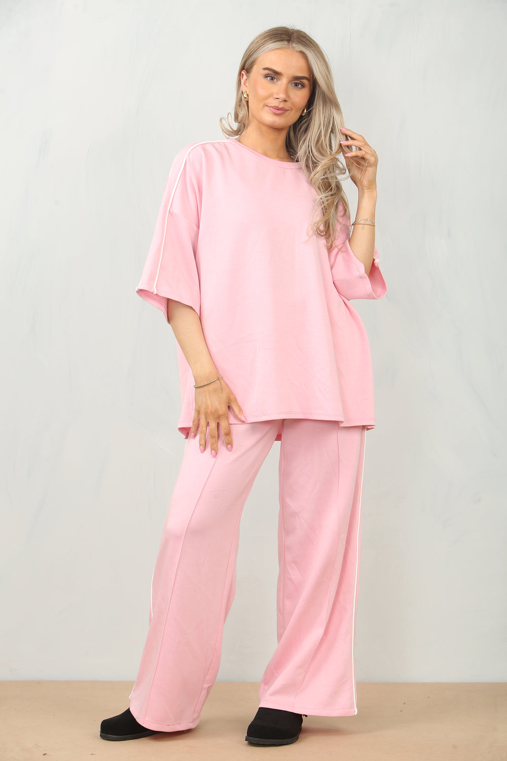 CAP SLEEVE STRIPE LOUNGEWEAR (15098830651776)