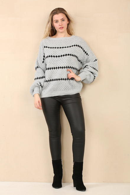 PATTERN KNIT OVERSIZED JUMPER (14962123669888)