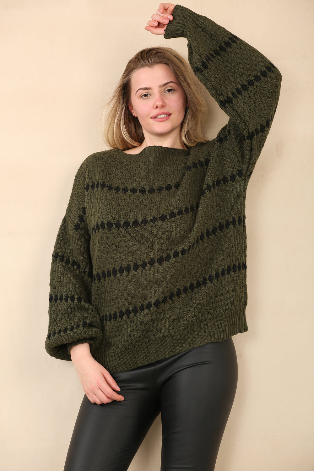 PATTERN KNIT OVERSIZED JUMPER (14962124423552)