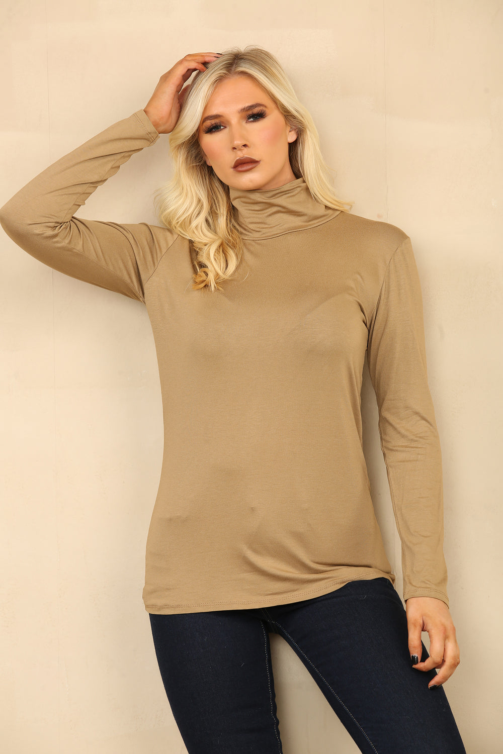 BASIC HIGH NECK LONG SLEEVE TOP (8785555816696)