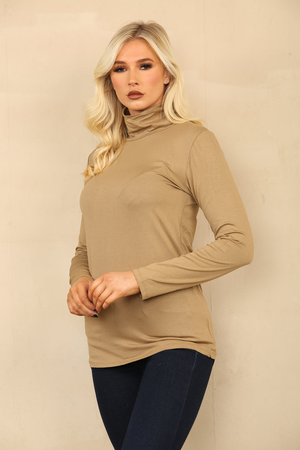 BASIC HIGH NECK LONG SLEEVE TOP (8785555816696)