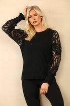 BLAKE LACE SLEEVE JUMPER (14858311369088)