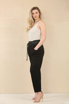 BLACK BELTED STRETCHABLE MAGIC PANTS (15075527491968)