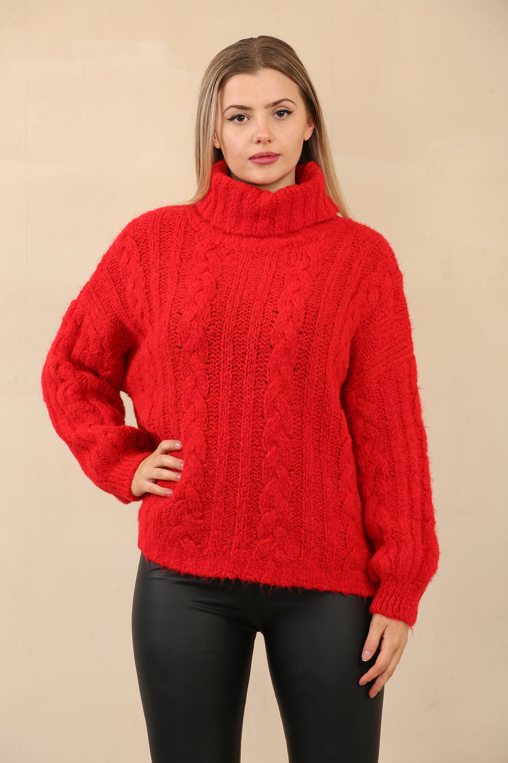 CABLE KNIT ROLLNECK JUMPER (14960240525696) (14988620595584)