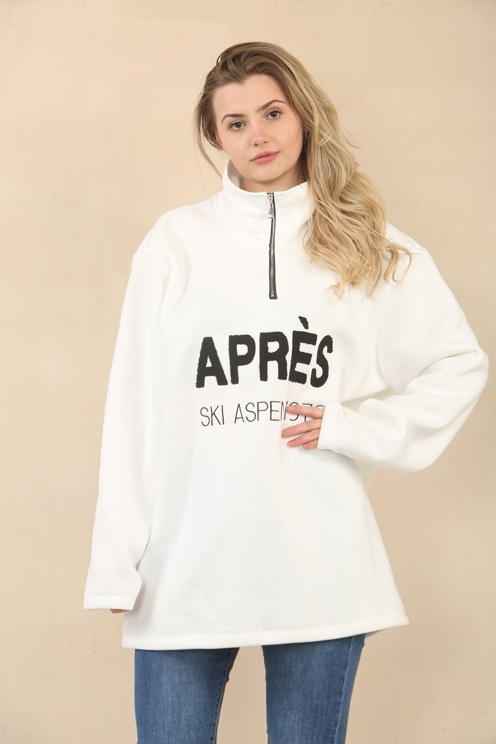 APRES SLOGAN ZIP SWEAT (15075548234112)