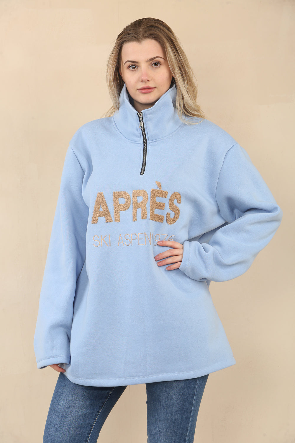 APRES SLOGAN ZIP SWEAT (15075557933440)