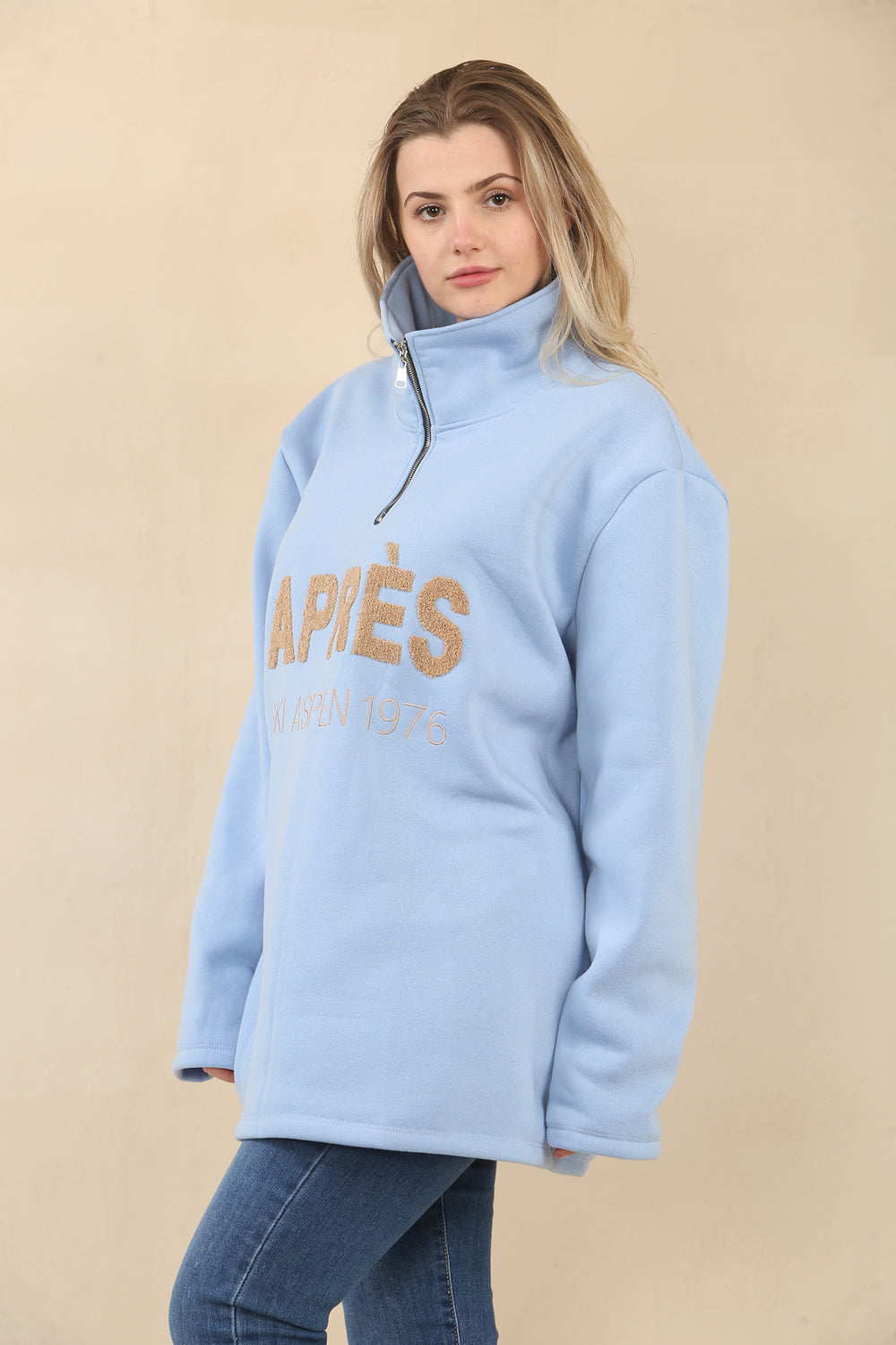 APRES SLOGAN ZIP SWEAT (15075557933440)