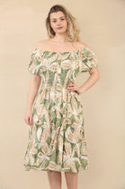 LEAF PRINT BUTTON DETAIL DRESS(MIXED COLOUR PACK) (15075572810112)