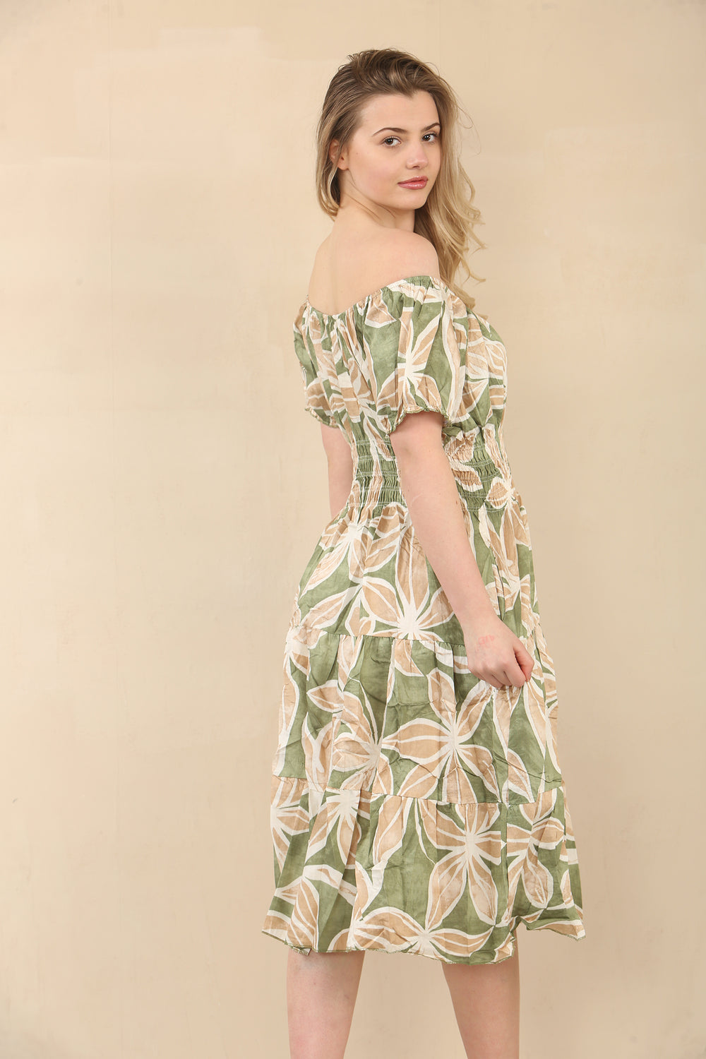 LEAF PRINT BUTTON DETAIL DRESS(MIXED COLOUR PACK) (15075572810112)