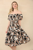 LEAF PRINT BUTTON DETAIL DRESS(MIXED COLOUR PACK) (15075572810112)