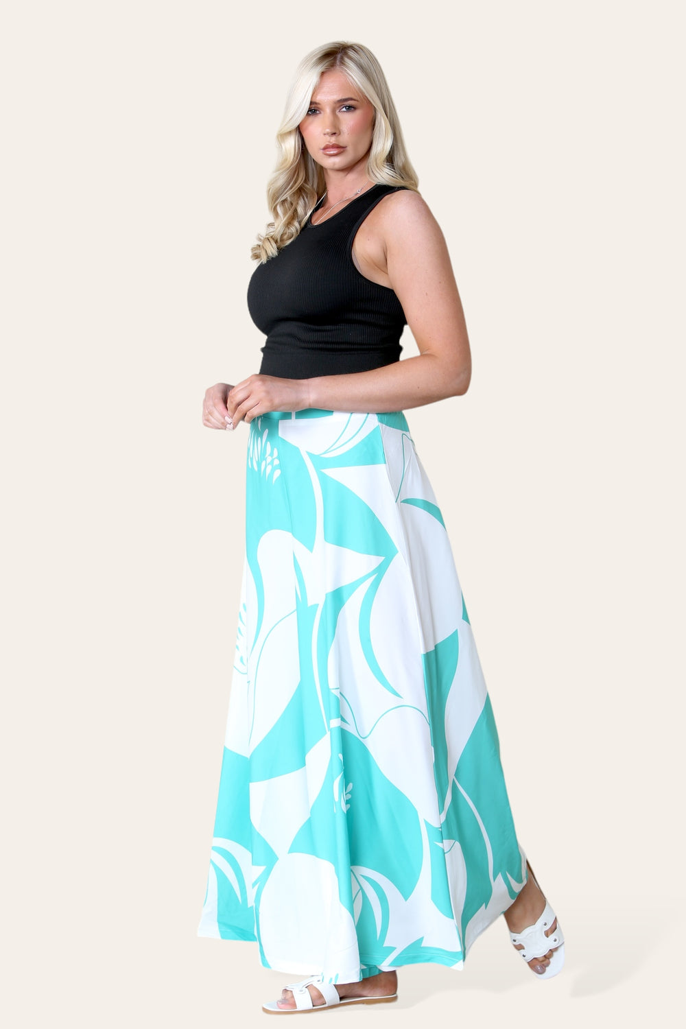 PRINTED FLARED TROUSER (8506776813816)