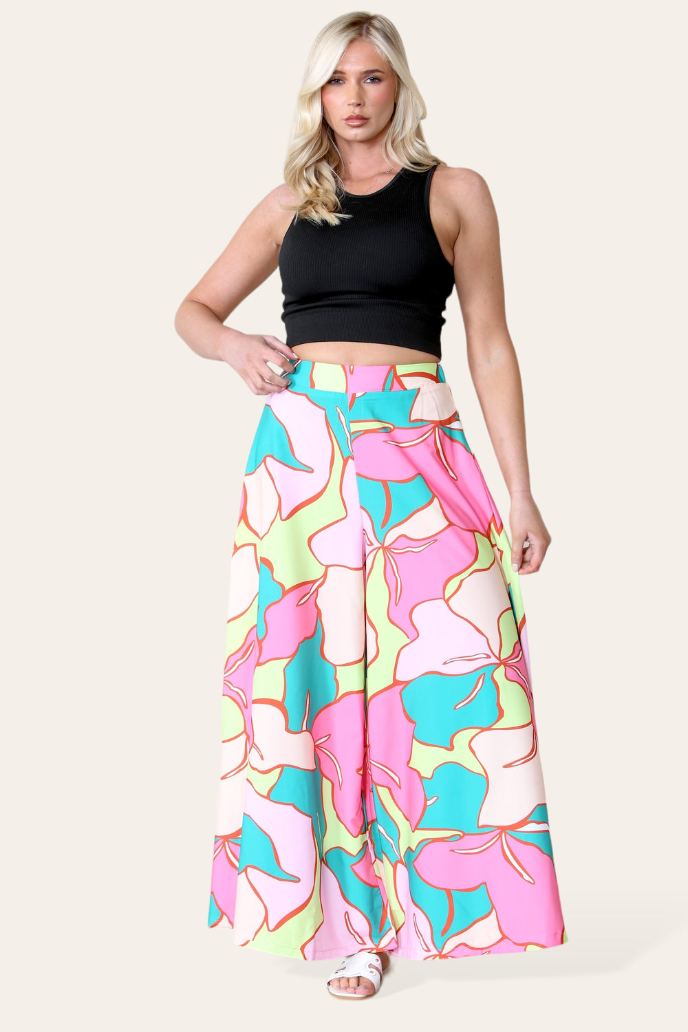PRINTED FLARED TROUSER (8506776420600)
