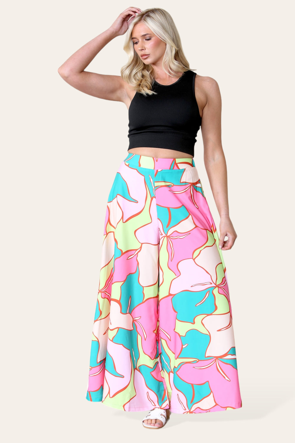 PRINTED FLARED TROUSER (8506776420600)