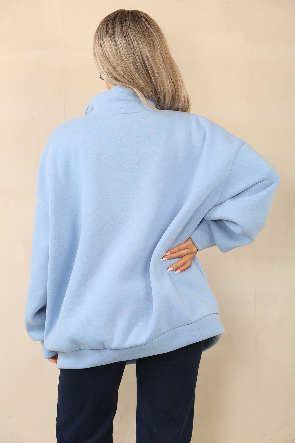 SLOGAN ZIP OVERSIZED SWEAT (14994032427392)