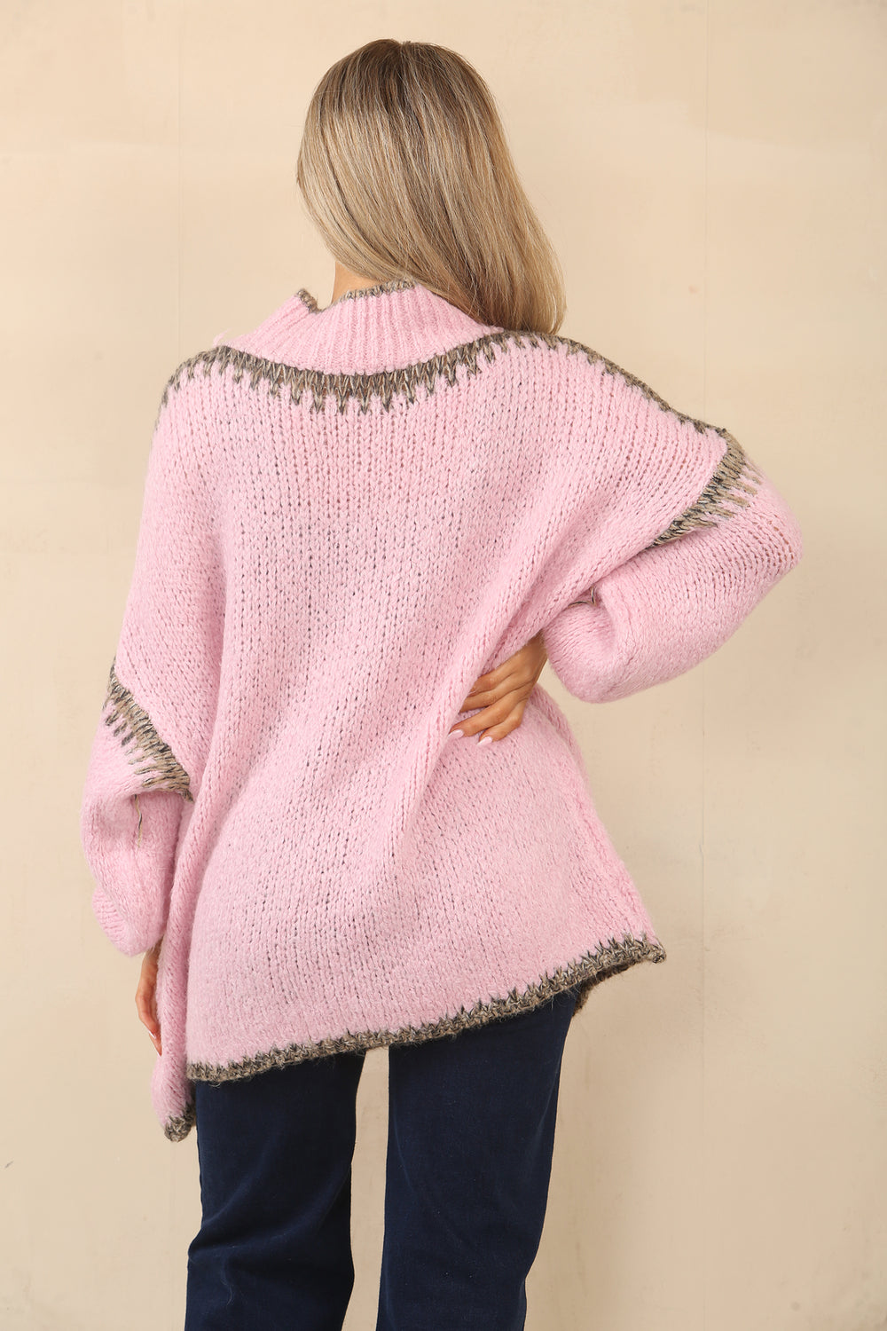 CONTRAST  OVERSIZED KNIT JUMPER (14993151787392)