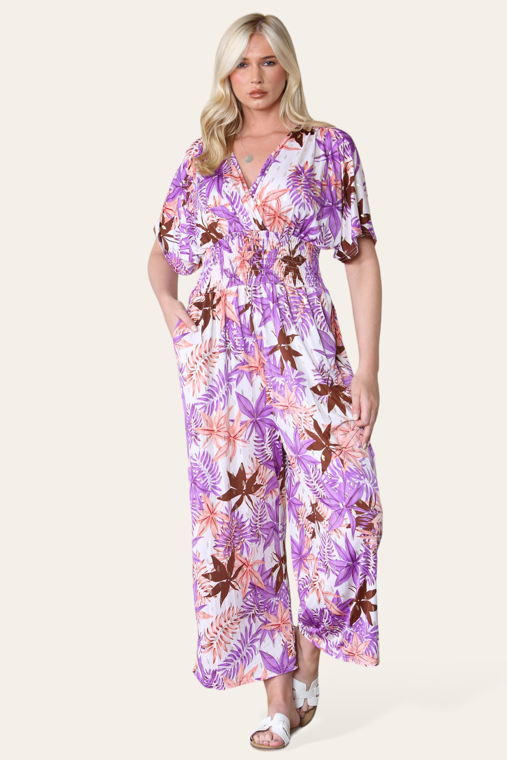 PRINTED MULTI LEAF JUMPSUIT(MIXED COLOUR PACK) (8516032561400)