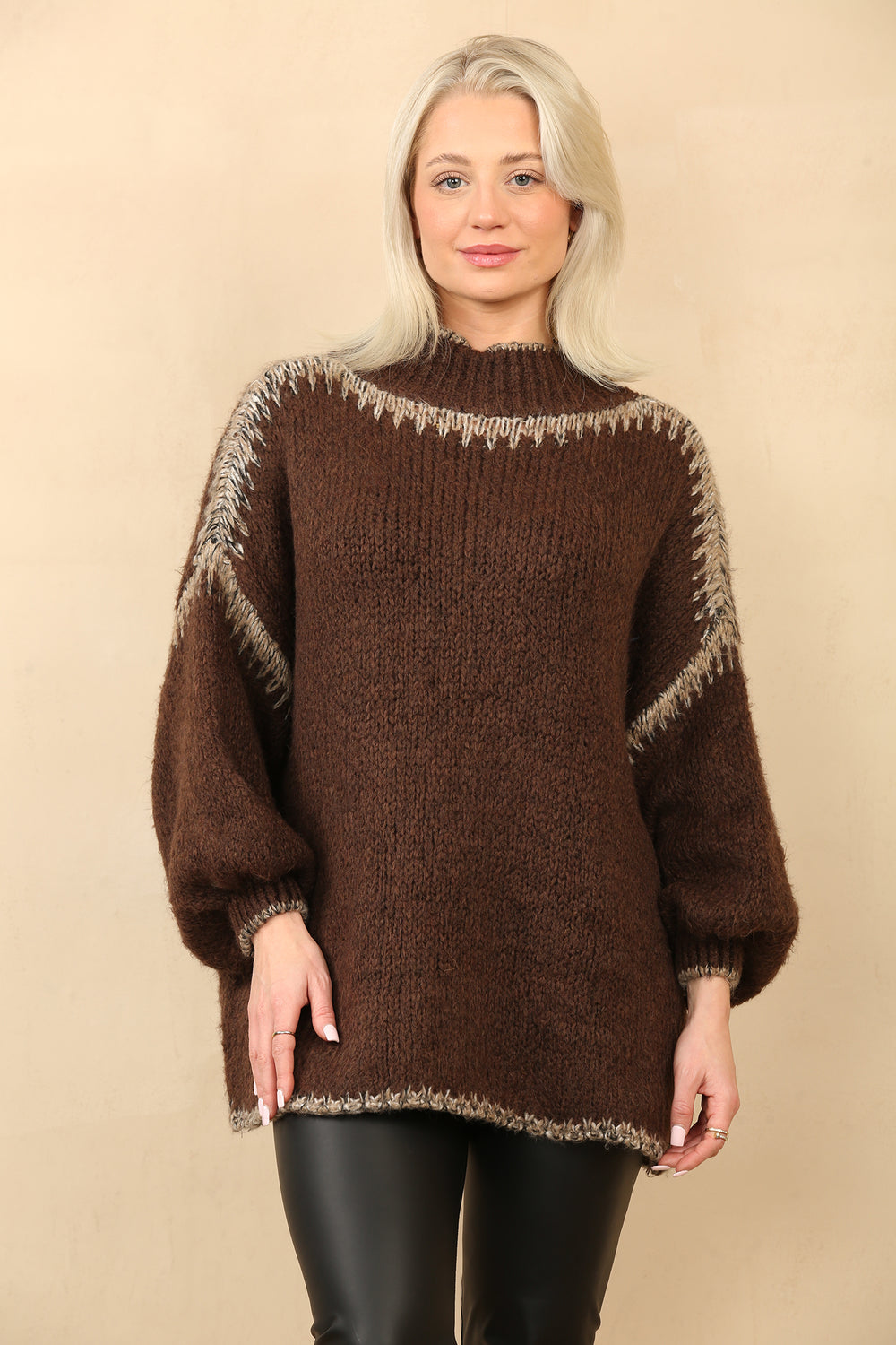 CONTRAST  OVERSIZED KNIT JUMPER (14956912378240)