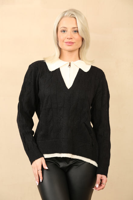 CABEL KNIT DETAIL JUMPER (14862193820032)