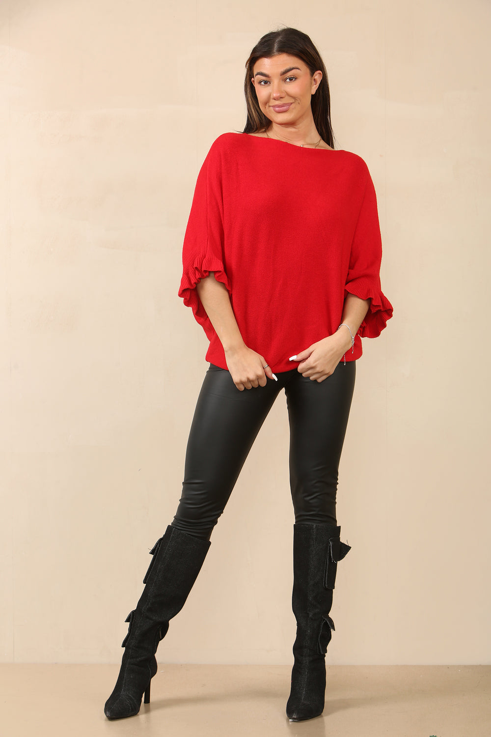 FRILL SLEEVE JUMPER (8700260548856) (14672735732096) (14990746124672)