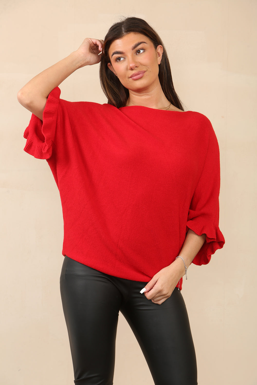 FRILL SLEEVE JUMPER (8700260548856) (14672735732096) (14990746124672)