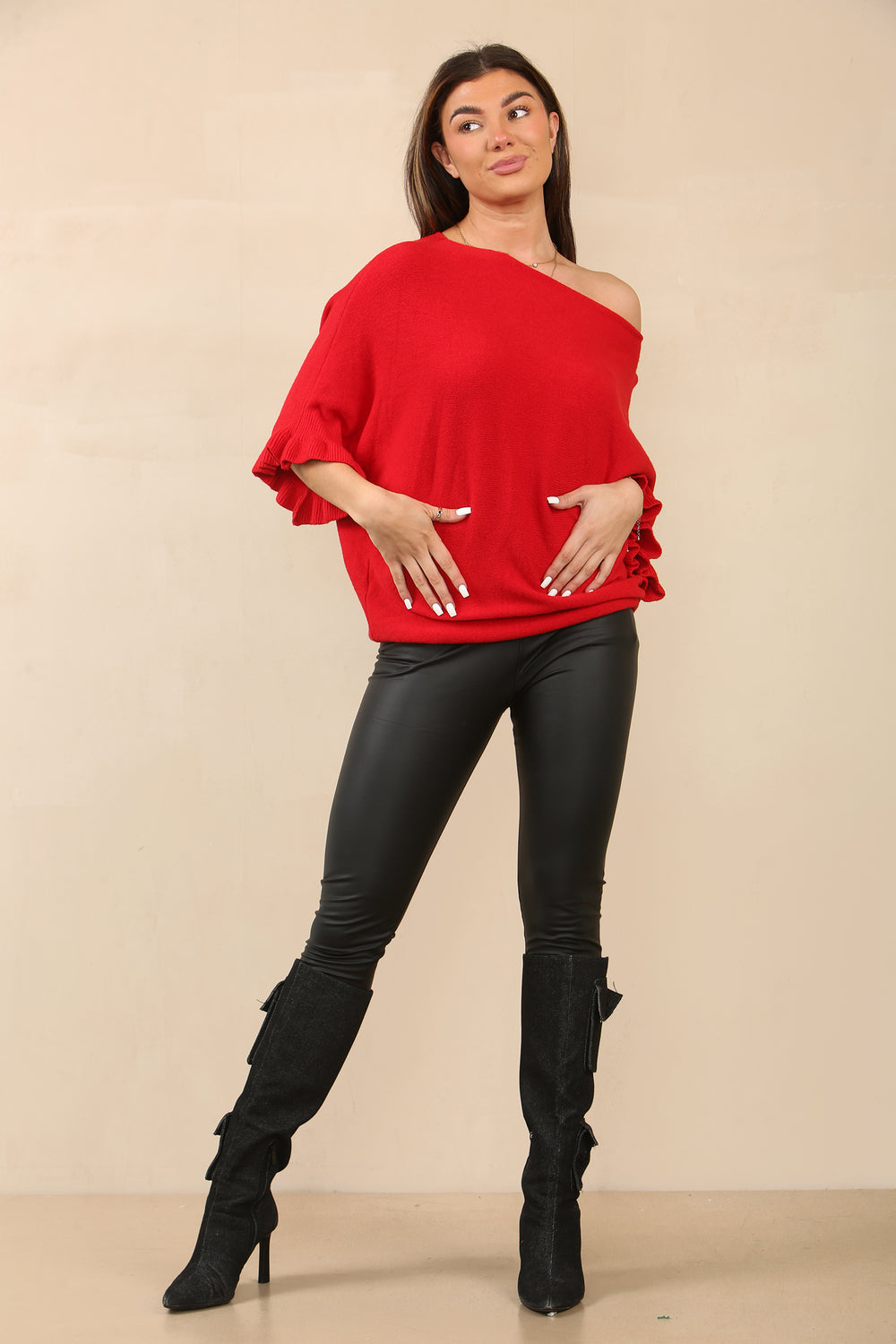 FRILL SLEEVE JUMPER (8700260548856) (14672735732096) (14990746124672)