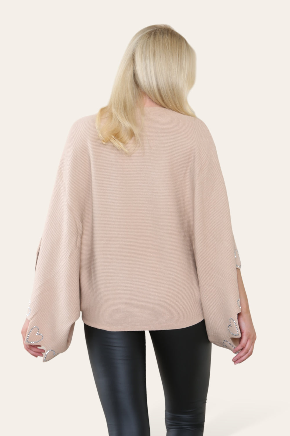 HEART CRYSTAL SLEEVE JUMPER (8649043935480)