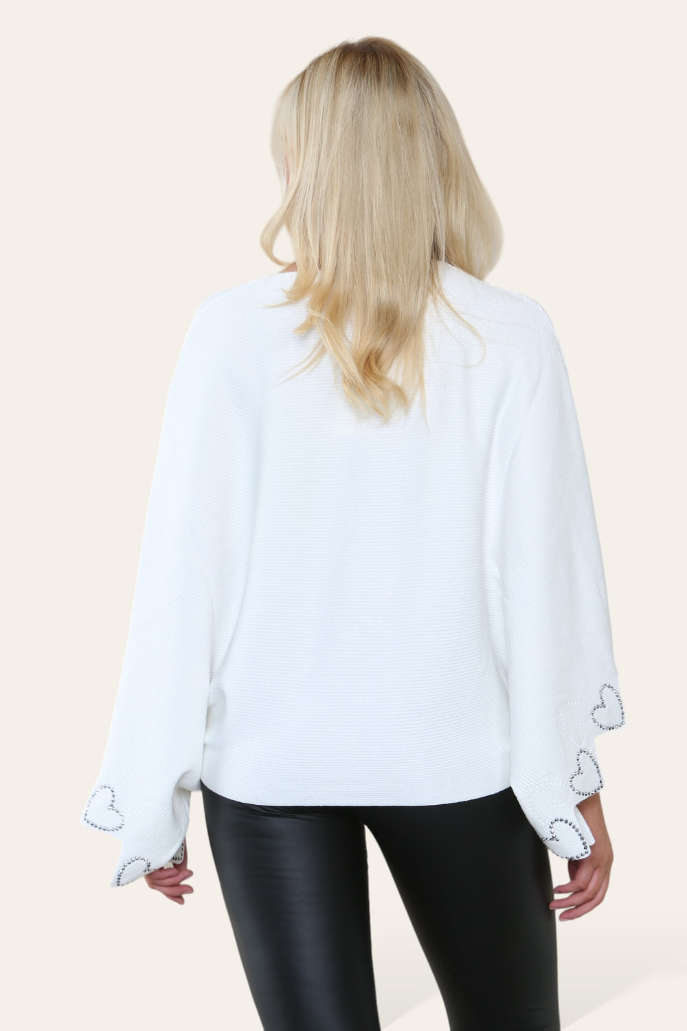 HEART CRYSTAL SLEEVE JUMPER (8649040298232)