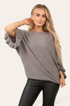 FRILL SLEEVE JUMPER (8724278640888) (8739516383480) (14955140907392)