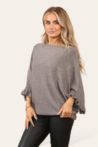 FRILL SLEEVE JUMPER (8724278640888) (8739516383480) (14955140907392)