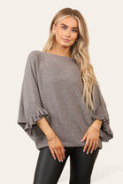 FRILL SLEEVE JUMPER (8724278640888) (8739516383480) (14955140907392)