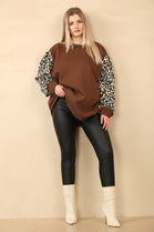 ABBY LEOPARD SLEEVE SWEAT (14956916113792)