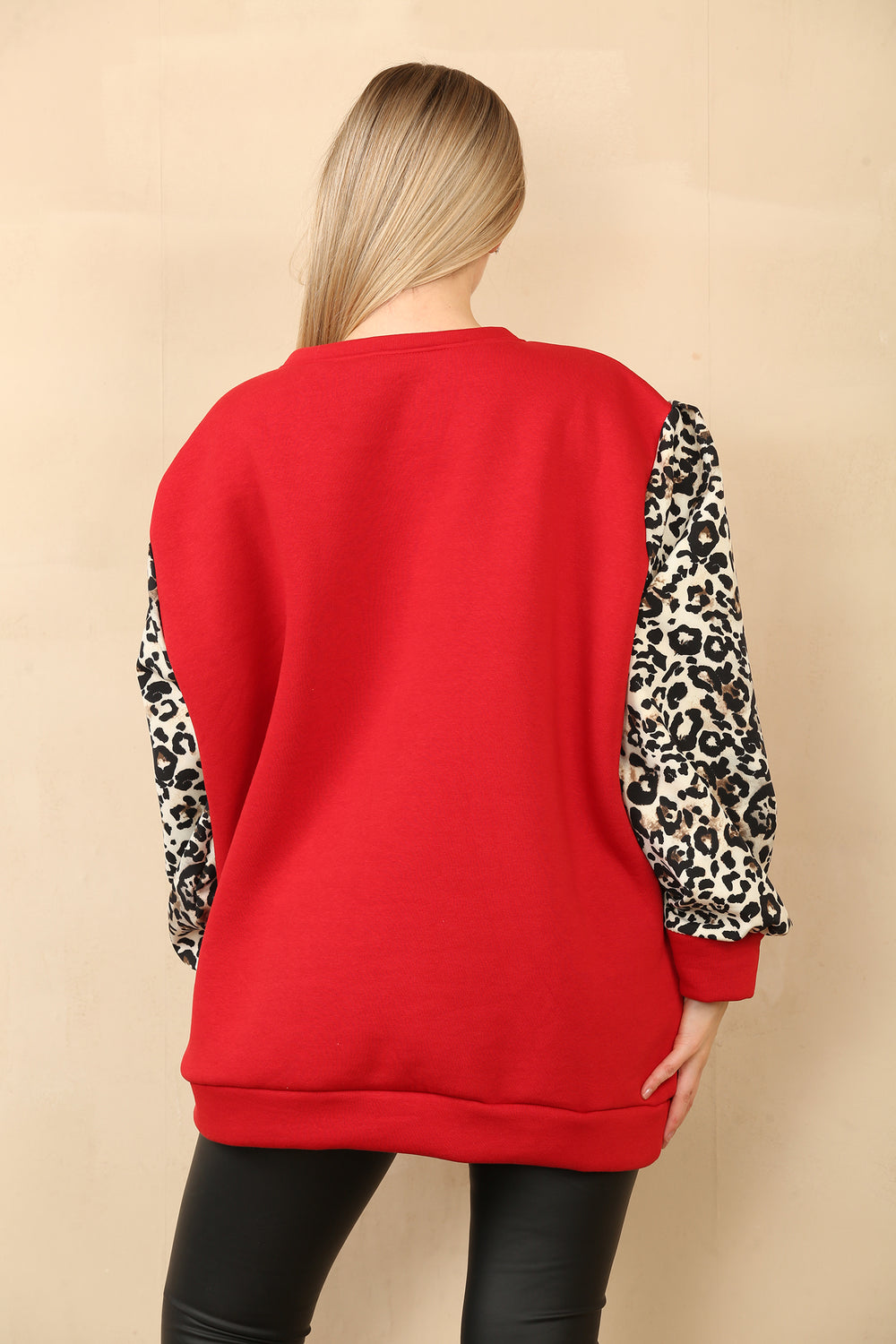 ABBY LEOPARD SLEEVE SWEAT (14956918866304)