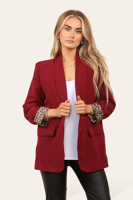 LEOPARD LINED BLAZER (8724284965112) (8747312644344) (8771252977912)