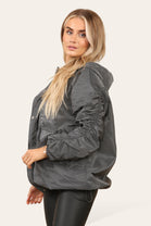 RUCHED SLEEVE RAIN COAT (8724269793528)