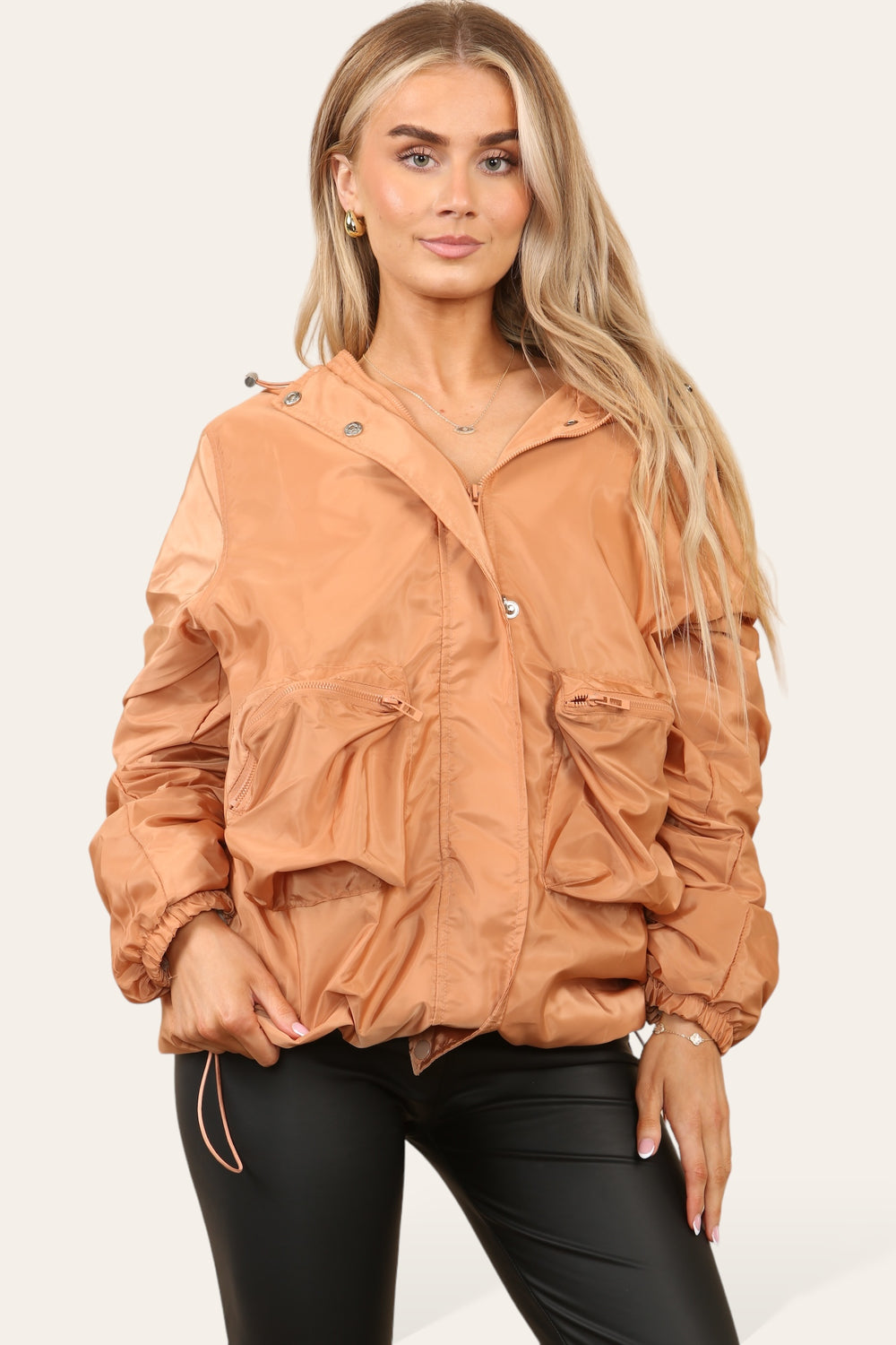 RUCHED SLEEVE RAIN COAT (8724263305464)