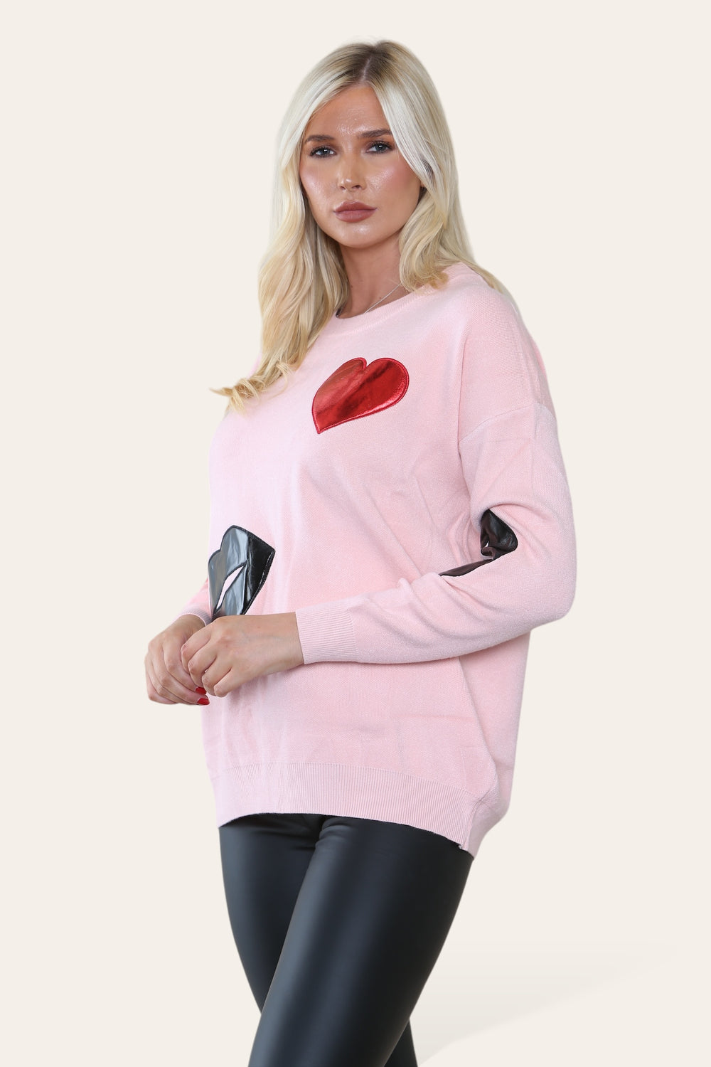 HEART & LIP EMBELISHED JUMPER (8649081946360)