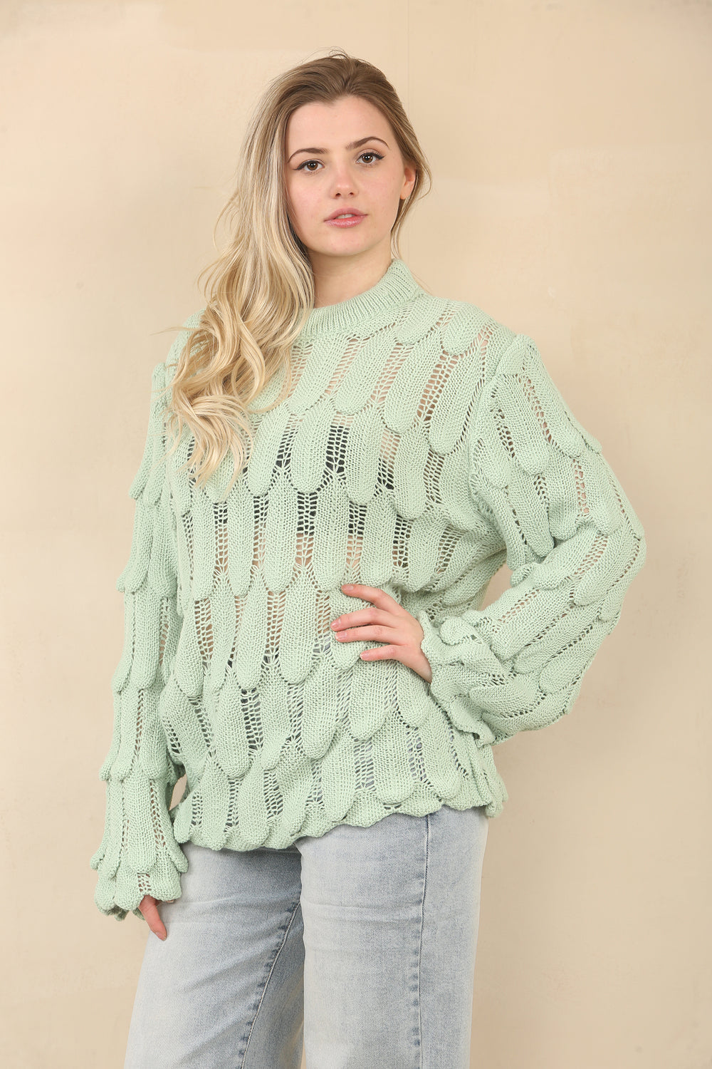 SCALLOP DETAIL JUMPER (15058943771008) (15064285544832)