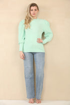 PUFF SLEEVE PATTERN JUMPER (15060793917824)