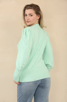 PUFF SLEEVE PATTERN JUMPER (15060793917824)