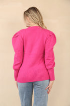 PUFF SLEEVE PATTERN JUMPER (15060792836480)