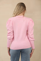 PUFF SLEEVE PATTERN JUMPER (15060818133376) (15064274174336)