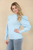 PUFF SLEEVE PATTERN JUMPER (15060789428608)