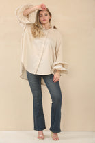 LACE RARA SLEEVE HIGH LOW SHIRT (15058942001536)