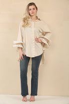 LACE RARA SLEEVE HIGH LOW SHIRT (15058942001536)