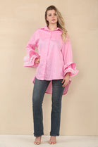 LACE RARA SLEEVE HIGH LOW SHIRT (15058939380096)