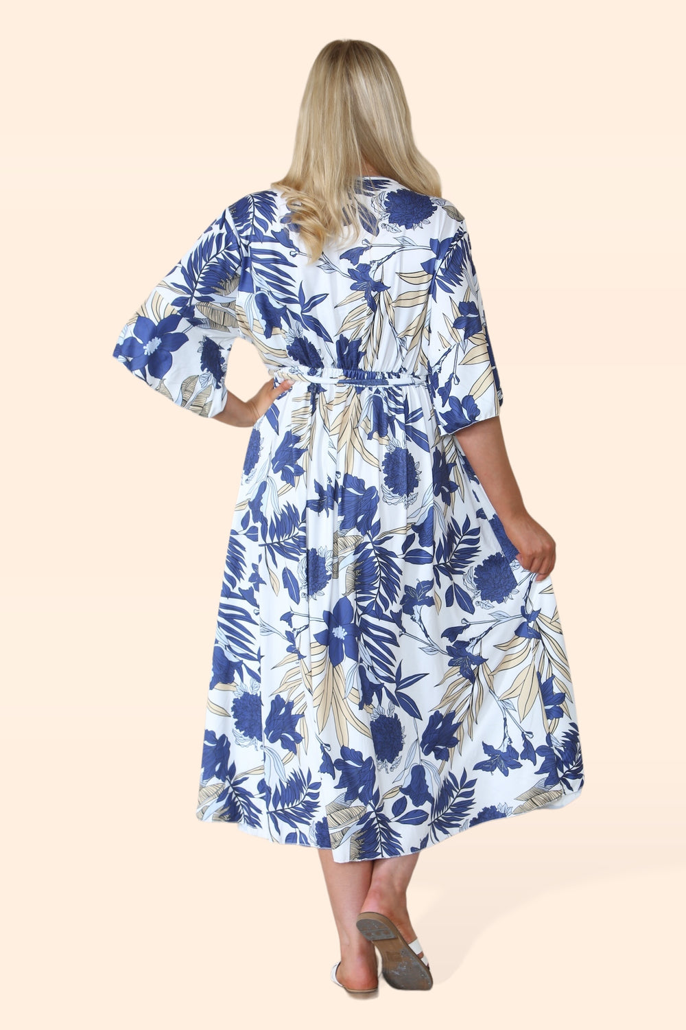 PLUS SIZE PRINTED BELTED MAXI (8560139665656)